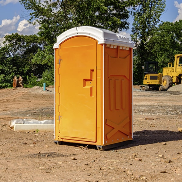 how often are the portable restrooms cleaned and serviced during a rental period in Benton County